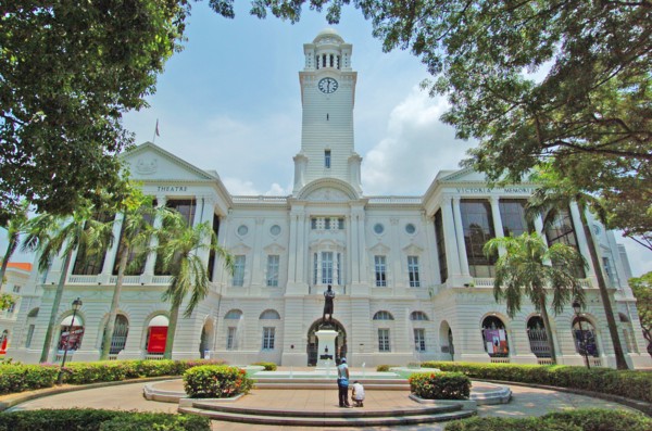 SINGAPORE, PARLIaMENT LANE, "VIEW OF THE VICTORIA THEATRE AND CONCERT Hall. The complex started off