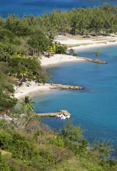 WEST INDIES, St Lucia, Gros Islet , Pigeon Island National Historic Park Small crescent shaped