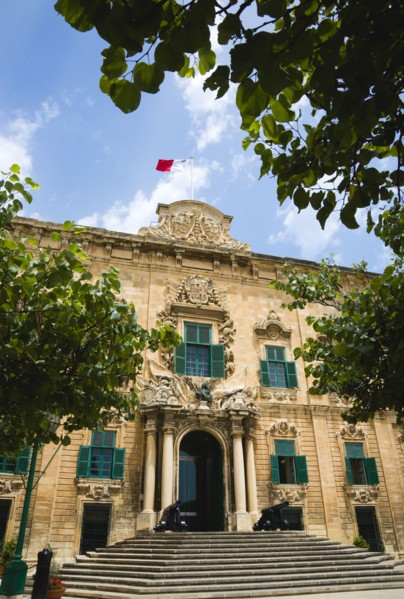 MALTA, Valletta, "The Auberge de Castille the official seat of the knights of the Langue of