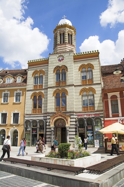 ROMANIA, Transylvania, Brasov, "Home for the priest in front of Romanian Orthodox Cathedral, Piata