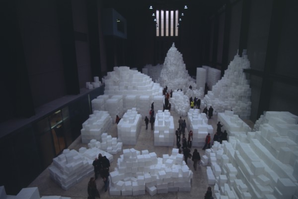 ENGLAND, London, "Tate Modern. Turbine Hall. Exhibition by Rachel Whiteread called Embankment.