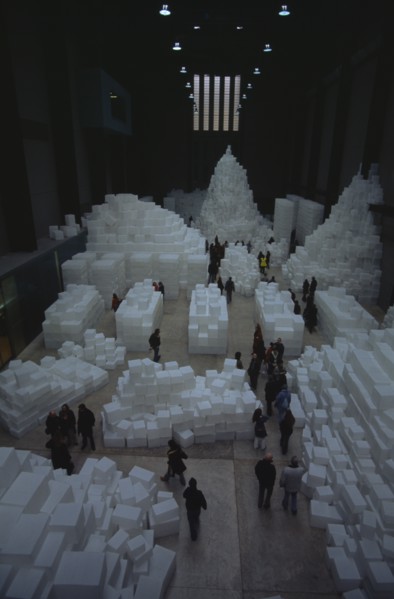 ENGLAND, London, "Tate Modern. Turbine Hall. Exhibition by Rachel Whiteread called Embankment.