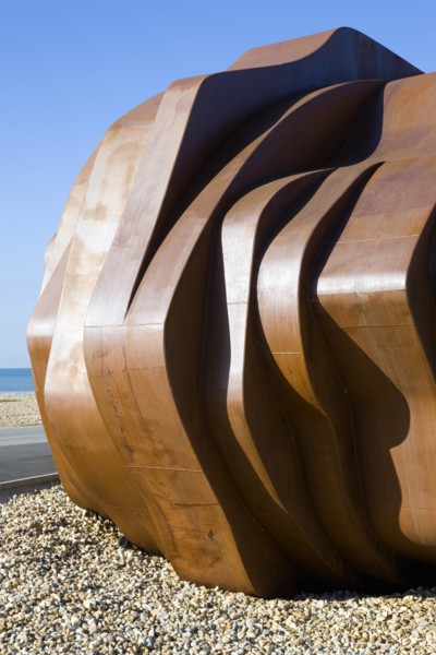 ENGLAND, West Sussex, Littlehampton, The rusted metal structure of the fish and seafood restaurant