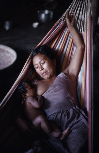 COLOMBIA, North West Amazon, Tukano Indigenous People, Makuna mother  Venancio's wife