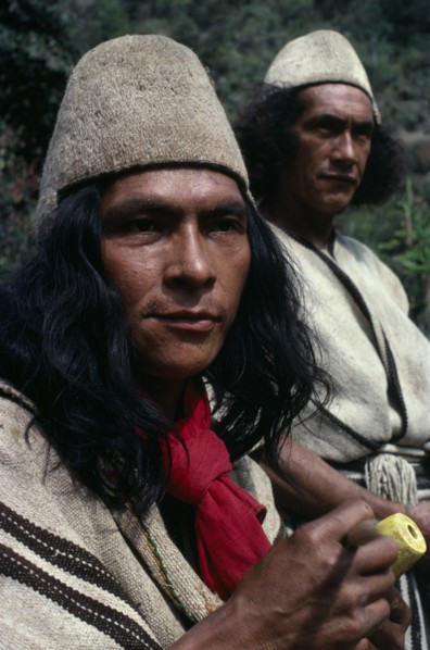 COLOMBIA, Sierra Nevada de Santa Marta, Ika, Head and shoulders portrait of two Ika men in