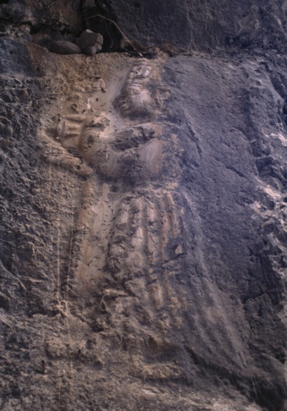 TURKEY, Corum, Hattusas, Ancient Hittite capital. Detail of the Goddess in the Great Temple of the