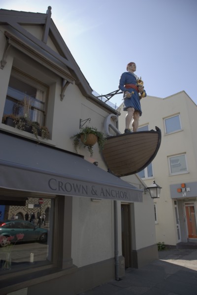 ENGLAND, West Sussex, Shoreham-by-Sea, Exterior of the Crown and Anchor public house in the high