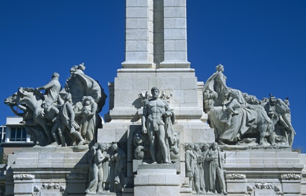 SPAIN, Andalucia, Cadiz, "Cadiz Parliament, Plaza de Espana, Monument dedicated to Cortes of Cadiz
