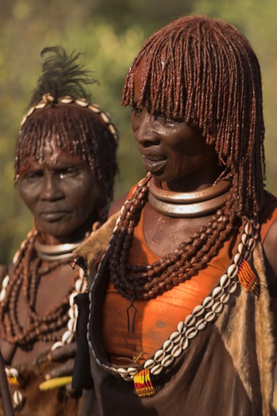 ETHIOPIA, Lower Omo Valley, Tumi, "Hamer Jumping of the Bulls initiation ceremony, Ritual dancing
