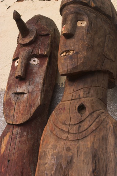 ETHIOPIA, South, Konso - Waga (Wakka), "Famous carved wooden effergies of Chiefs and Warriors,