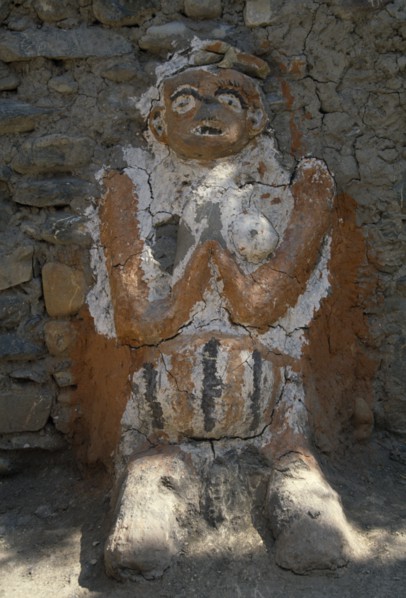 NEPAL, Annapurna Region, Kagbeni, Circuit Trek. Female animistic protector deity in Kagbeni village