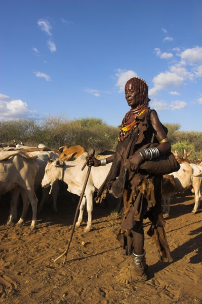 ETHIOPIA, Lower Omo Valley, Tumi, "Hama Jumping of the Bulls initiation ceremony, Ritual dancing
