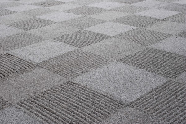 JAPAN, Honshu, Kyoto, "Ryoan-ji, Ukyo-ku.  Zen sand garden made by Zen Buddhist monks at Ryoan - ji