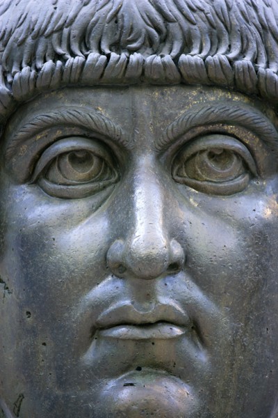 ITALY, Lazio, Rome, Capitoline Museum Palazzo Dei Conservatore Colossal bronze head of Constantine