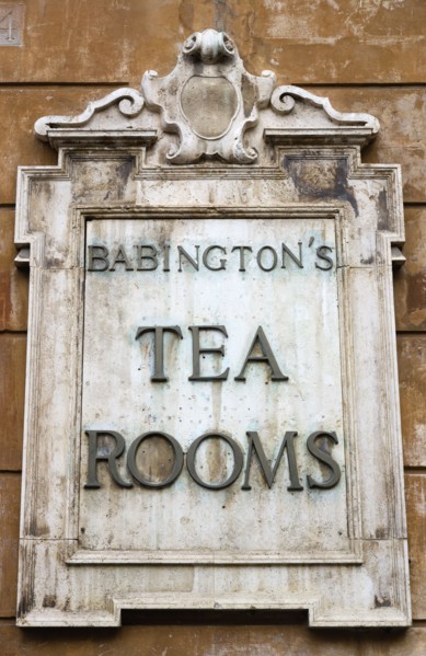 ITALY, Lazio, Rome, The wall sign for Babington's Tea Rooms the 19th Century establishment serving