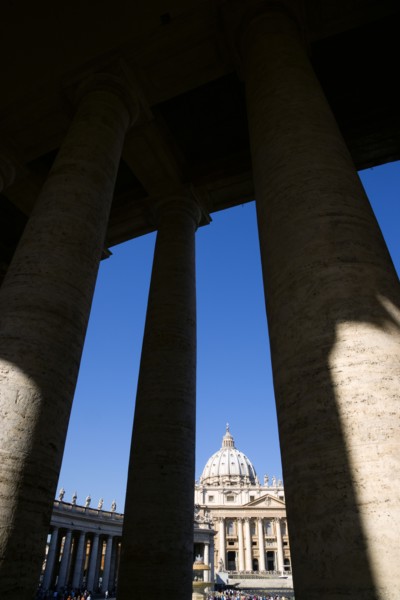 ITALY, Lazio, Rome, Vatican City The Basilica of St Peter and the square or Piazza San Pietro with