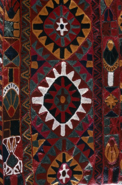JORDAN, Petra, Detail of richly embroidered fabric.