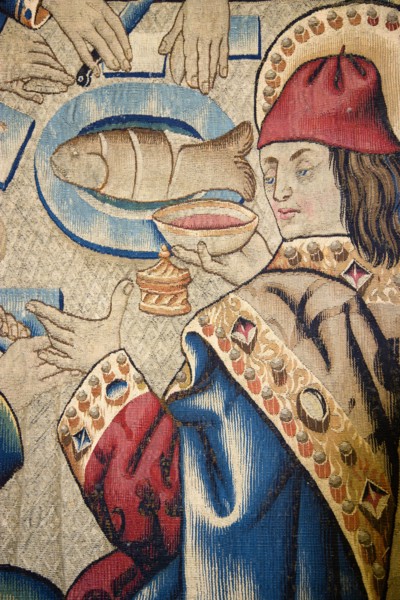 ITALY, Lazio, Rome, Vatican City Museum Detail of a 16th Century Flemish tapestry of the Last