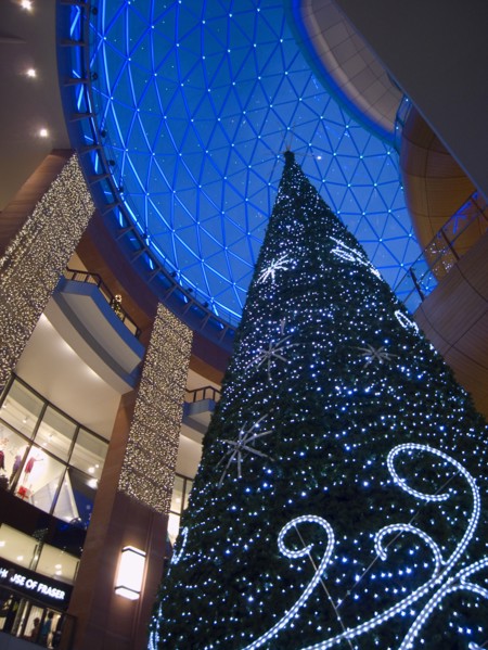 IRELAND, North, Belfast, Victoria Square shopping centre decorated for Christmas.
