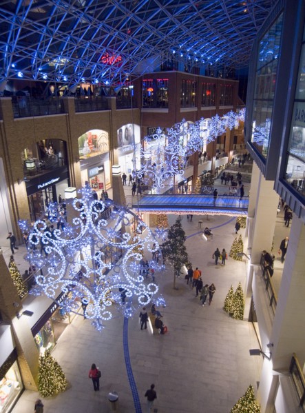 IRELAND, North, Belfast, Victoria Square shopping centre decorated for Christmas.