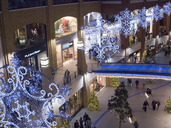 IRELAND, North, Belfast, Victoria Square shopping centre decorated for Christmas.