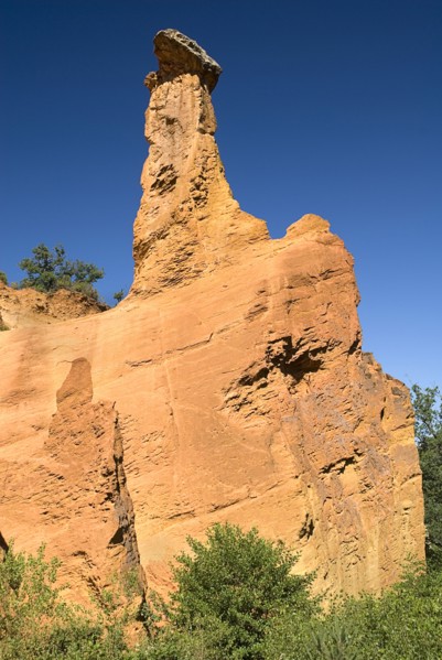FRANCE, Provence Cote d’Azur, Vaucluse, "Colorado Provencal.  Cheminee de Fee or Fairy Chimneys,