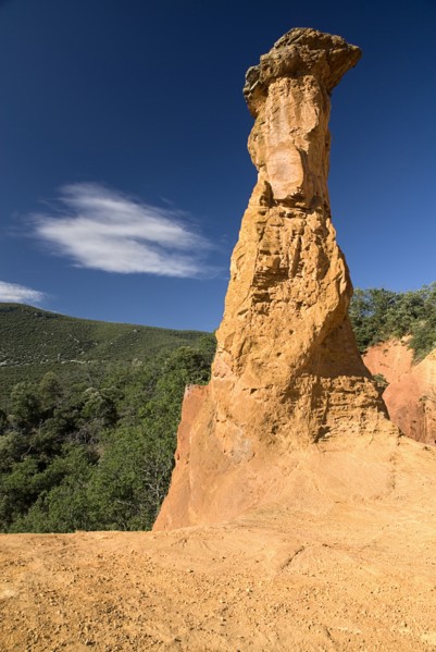 FRANCE, Provence Cote d’Azur, Vaucluse, "Colorado Provencal.  Cheminee de Fee or Fairy Chimneys.