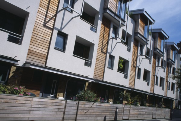 ENGLAND, East Sussex, Brighton, "Modern apartment complex in City Point, a redevelopment of a brown