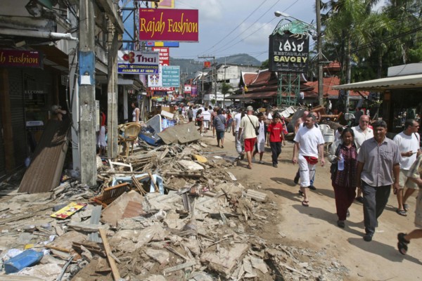 THAILAND, Phang Nga District, Phuket, "Tsunami  carnage the day after. What is left of Patong on