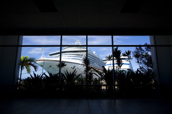 WEST INDIES, Grenada, St George, The cruise ship liners Caribbean Princess and Aida Aura docked at