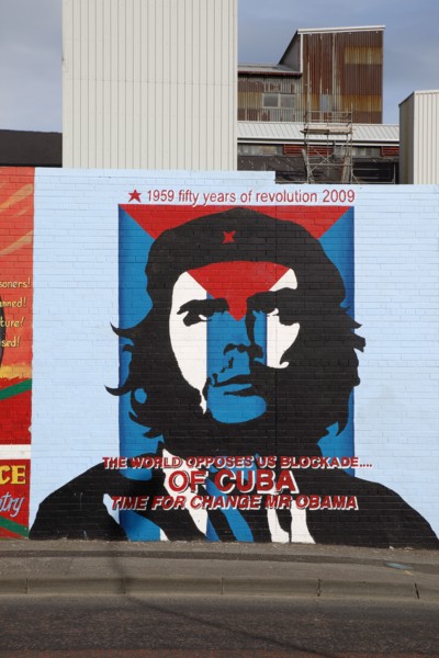 IRELAND, North, Belfast, "West, Falls Road, Political murals painted on walls of the Lower Falls