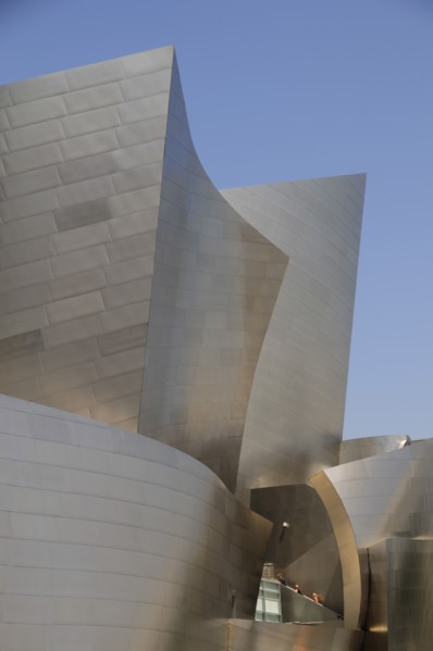 USA, California, Los Angeles, Architectural detail of Walt Disney Concert Hall. Designed by Frank