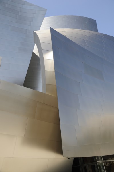USA, California, Los Angeles, Architectural detail of Walt Disney Concert Hall. Designed by Frank
