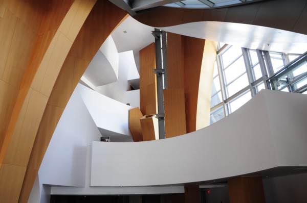 USA, California, Los Angeles, "Interior lobby area of the Walt Disney Theater, designed by Frank