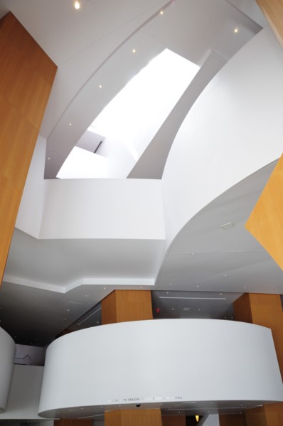 USA, California, Los Angeles, "Interior of lobby, Walt Disney Concert Hall, designed by Frank Gehry