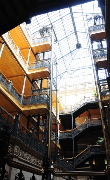 USA, California, Los Angeles, "Interior of Bradbury Building, used as a set for the Blade Runner