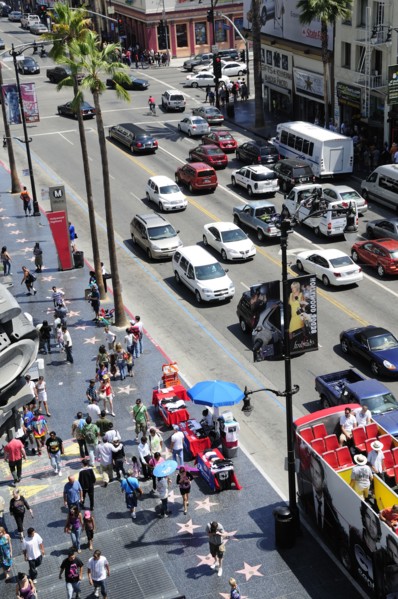 USA, California, Los Angeles, Looking down onto Hollywood Boulevard from Hollywood & Highland