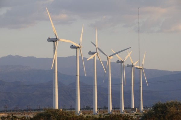 USA, California, Palm Springs, "Windmills, San Gorgonio Pass, Palm Springs. Wind turbine