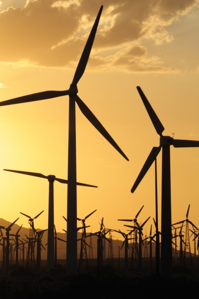 USA, California, Palm Springs, "Windmills, San Gorgonio Pass, Palm Springs. Wind turbine