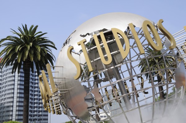 USA, California, Los Angeles, "Globe fountain, Universal Studios"