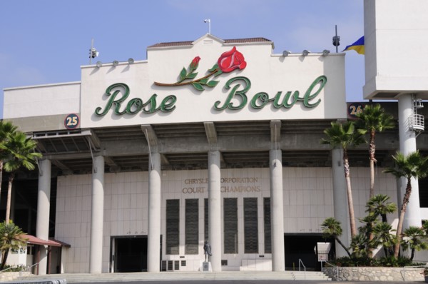 USA, California, Los Angeles, Pasadena Rose Bowl stadium entrance