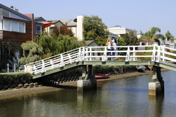 USA, California, Los Angeles, "Canal & bridge, Venice"
