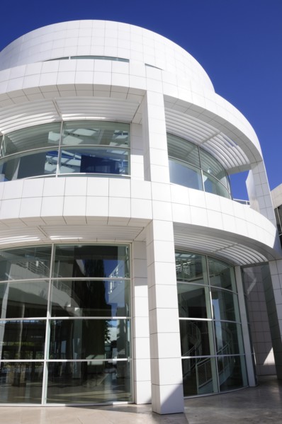 USA, California, Los Angeles, "Exterior of Entrance Hall, Getty Centre"