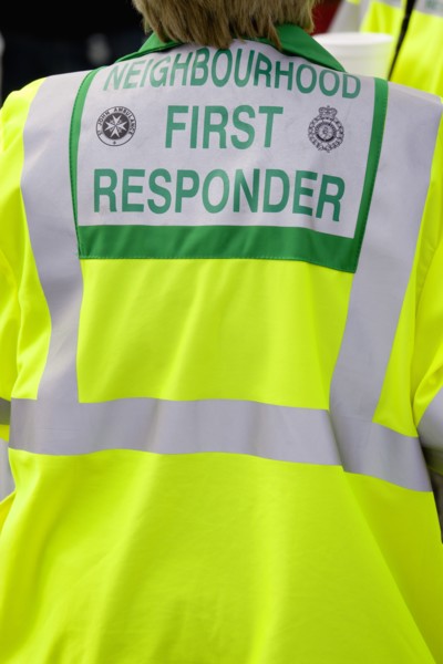 ENGLAND, West Sussex, Findon, Findon village Sheep Fair St Johns Ambulance Neighbourhood First