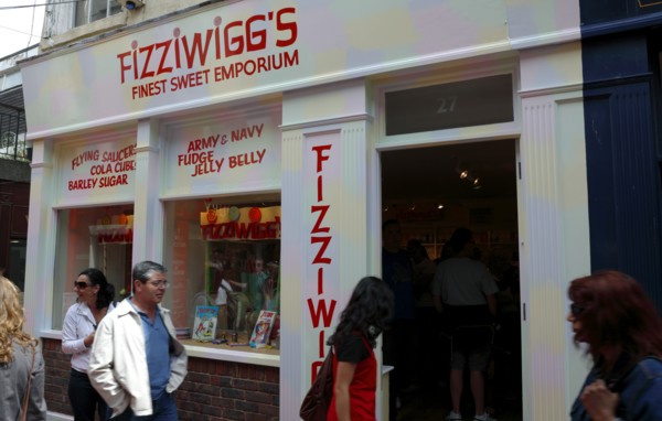 ENGLAND, East Sussex, Brighton, "The Lanes, Fizzywigs Sweet Shop."