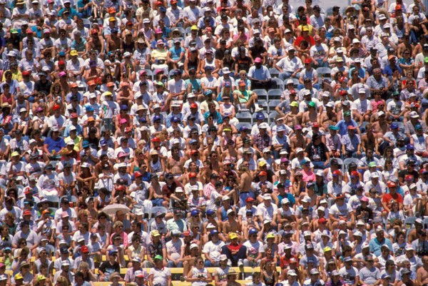 SPORT, Crowds, Stadium, Supporters at sporting event in an all seated outdoor arena.