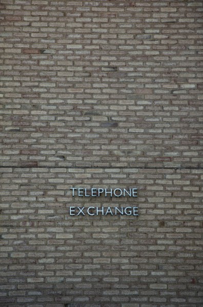 ENGLAND, East Sussex, Lewes, "North Street, Exterior of the Telephone exchange building."