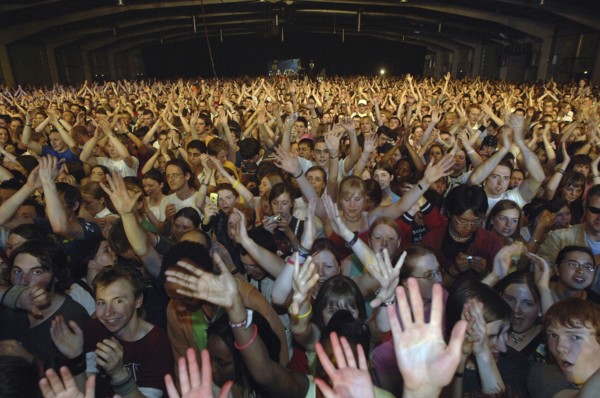 SCOTLAND, Perthshire, Perth, Crowd at Christian Rock concert.