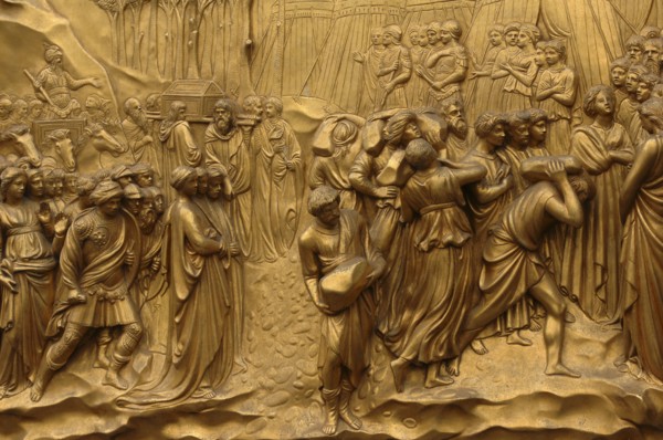 ITALY, Tuscany, Florence, Bronze Doors with Relief Sculptures by Lorenzo Ghiberti  Florence