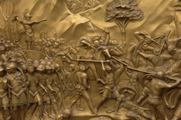 ITALY, Tuscany, Florence, Bronze Doors with Relief Sculptures by Lorenzo Ghiberti  Florence